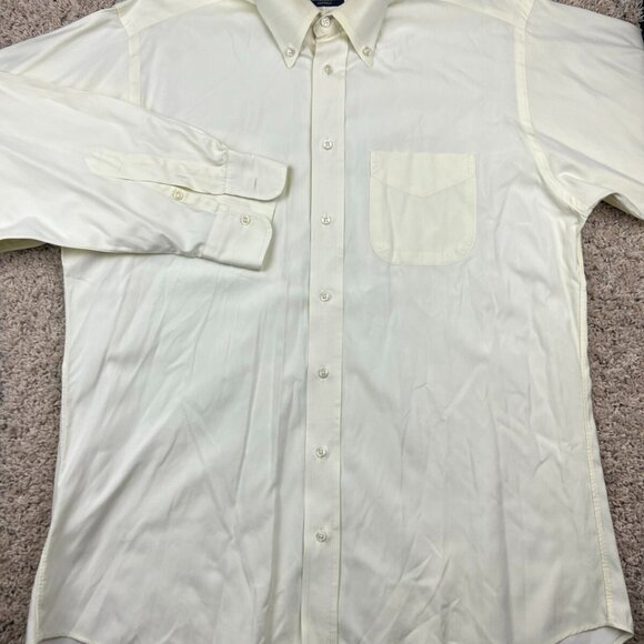 Gitman Bros For Fashion Post Louisville Button Up Shirt 16 33 Solid Pale Yellow - Picture 4 of 9